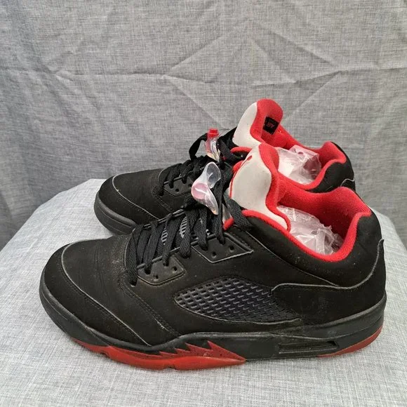 ! Nike Jordan 5 Retro Low Alternate 90 2016 819171-001 Black Red Size 10.5 - Picture 2 of 14